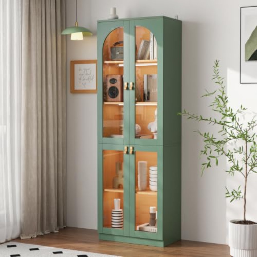 Glass Cabinet Display - Living room office curio cabinet with