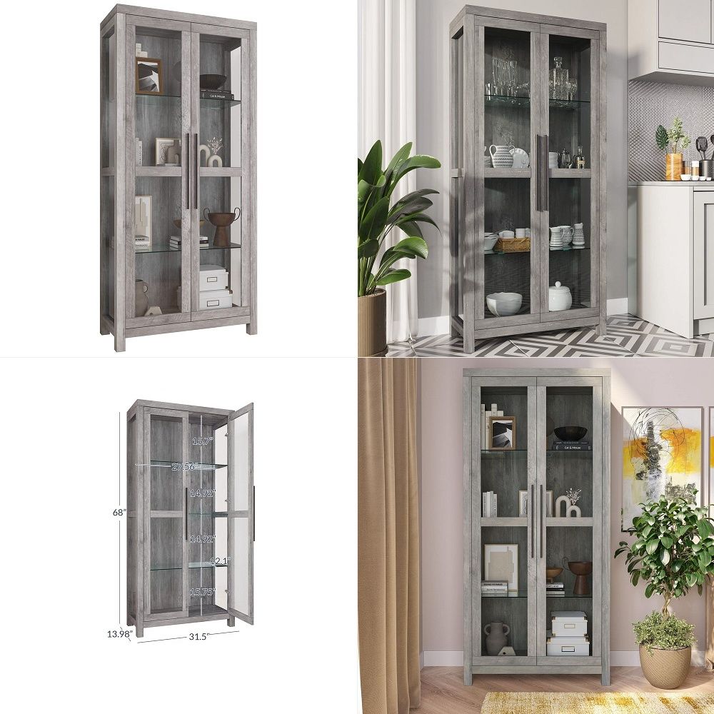 Glass Cabinet Display - Glass Display Cabinet, Tall Curio Cabinet