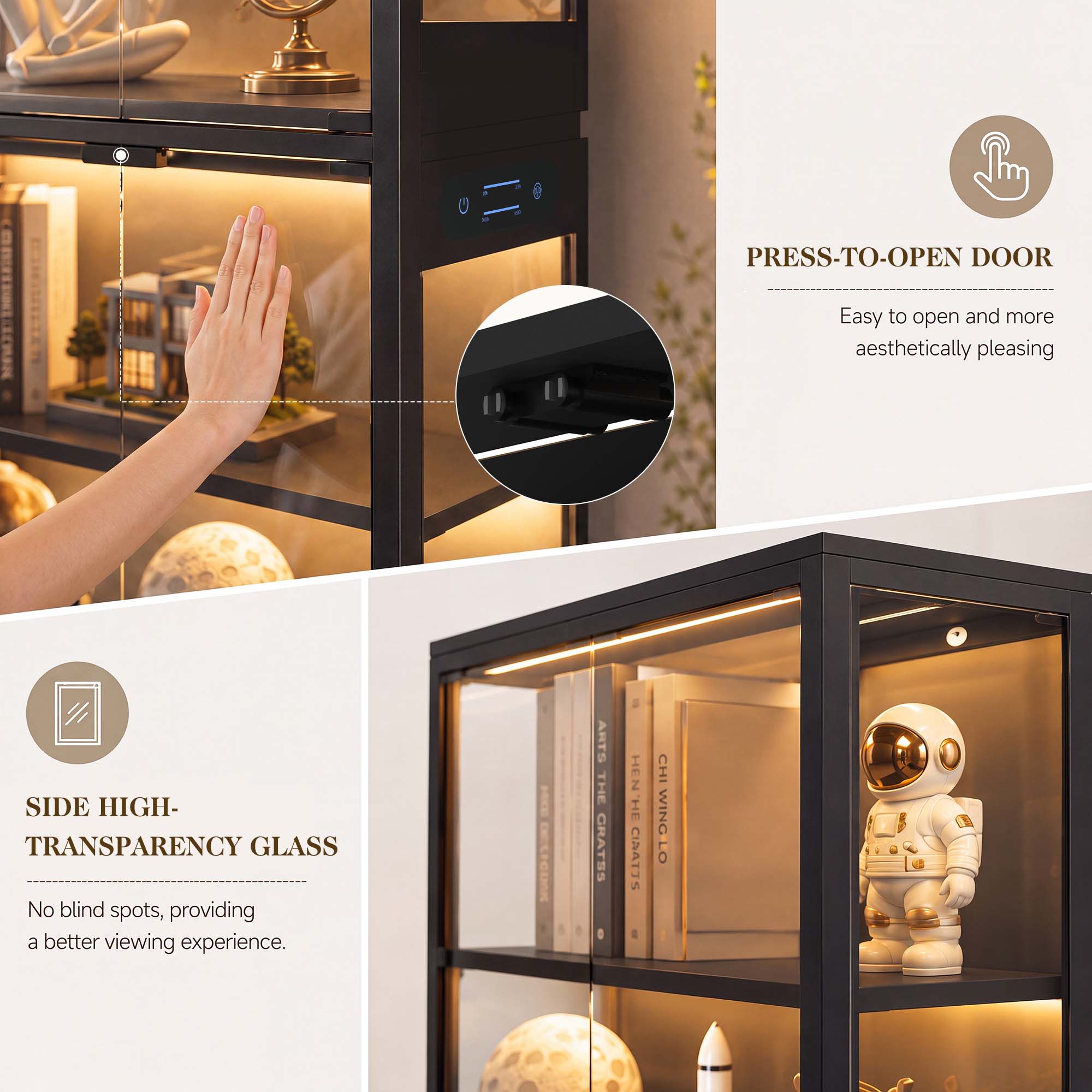TCGBKAF 5‑Tier Display Cabinet - Glass Cabinet Display recension och pris