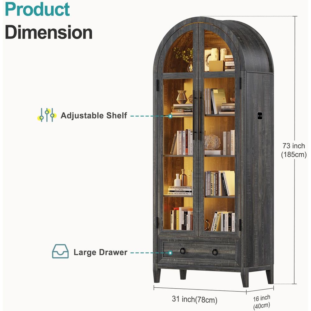 73 Arched Glass Display Cabine - Glass Cabinet Display recension och pris