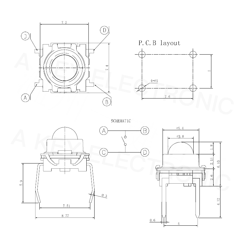 20PCS TS-F007 Touch 4-pin vert - Pinball Machine recension och pris