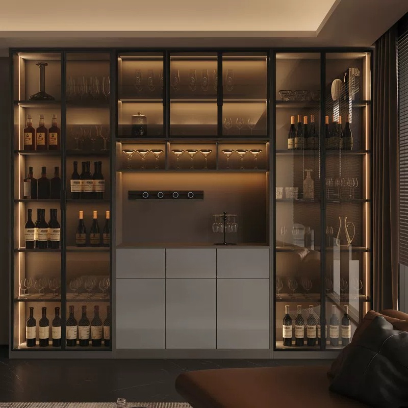 Light luxury Italian dining si - Glass Cabinet Display recension och pris