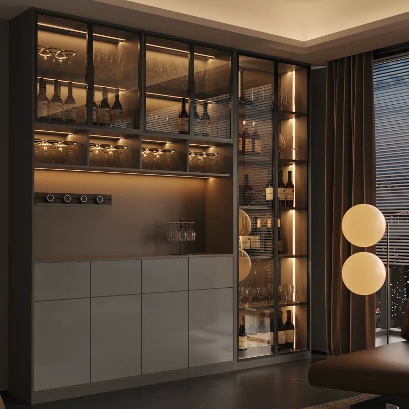 Light luxury Italian dining si - Glass Cabinet Display recension och pris