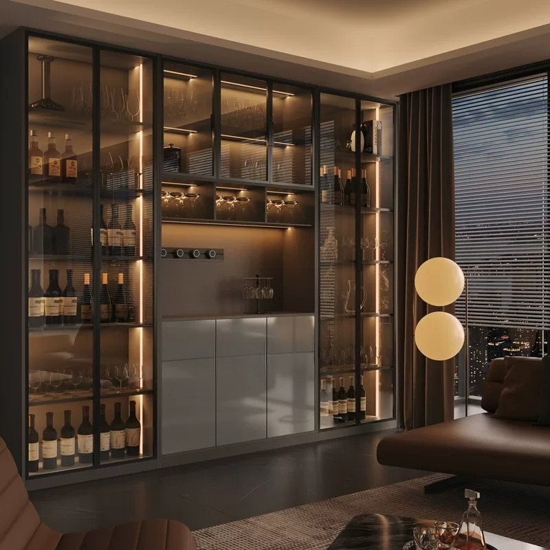 Light luxury Italian dining si - Glass Cabinet Display recension och pris