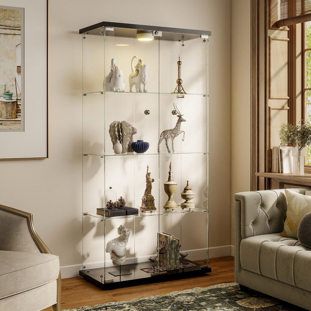 Display Cabinet with LED Light - Glass Cabinet Display recension och pris