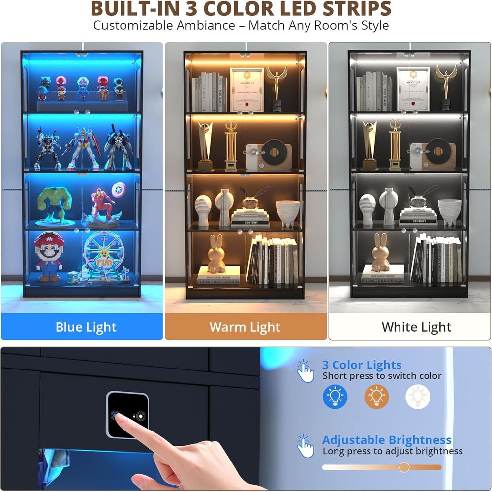 65 Glass Door Display Cabinet, - Glass Cabinet Display recension och pris