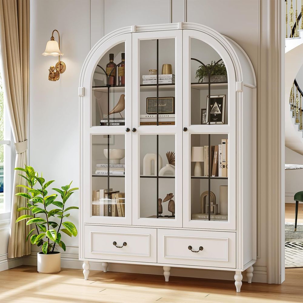 70.8'' Tall Arched Kitchen Pan - Glass Cabinet Display recension och pris