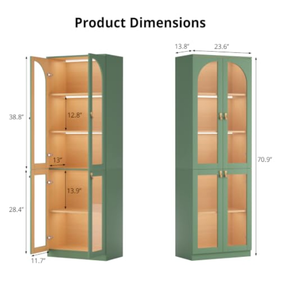 Living room office curio cabin - Glass Cabinet Display recension och pris