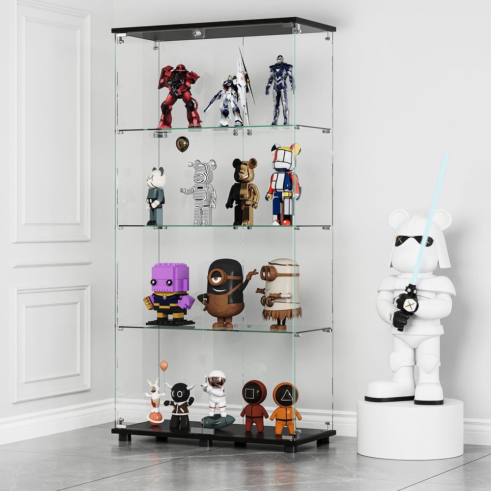 Display Cabinet with 4Shelf Do - Glass Cabinet Display recension och pris