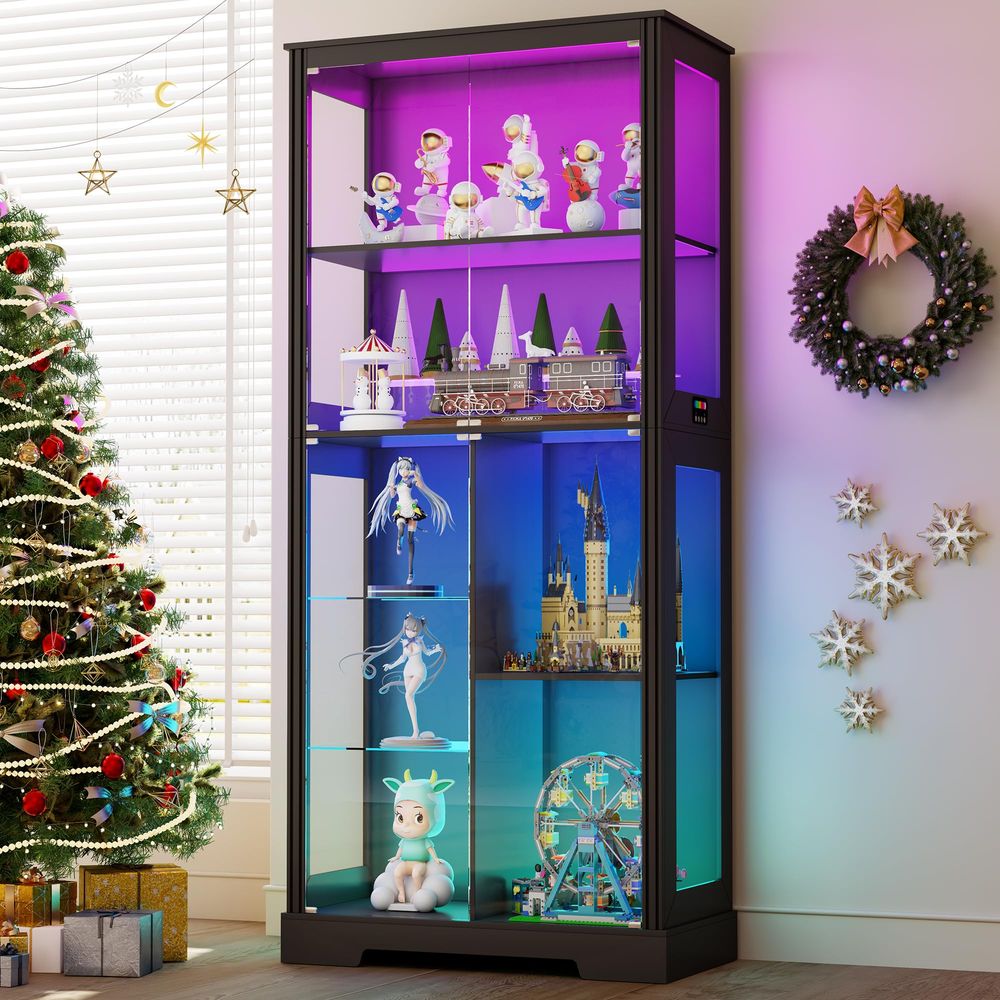 Lighted Corner Display Curio C - Glass Cabinet Display recension och pris