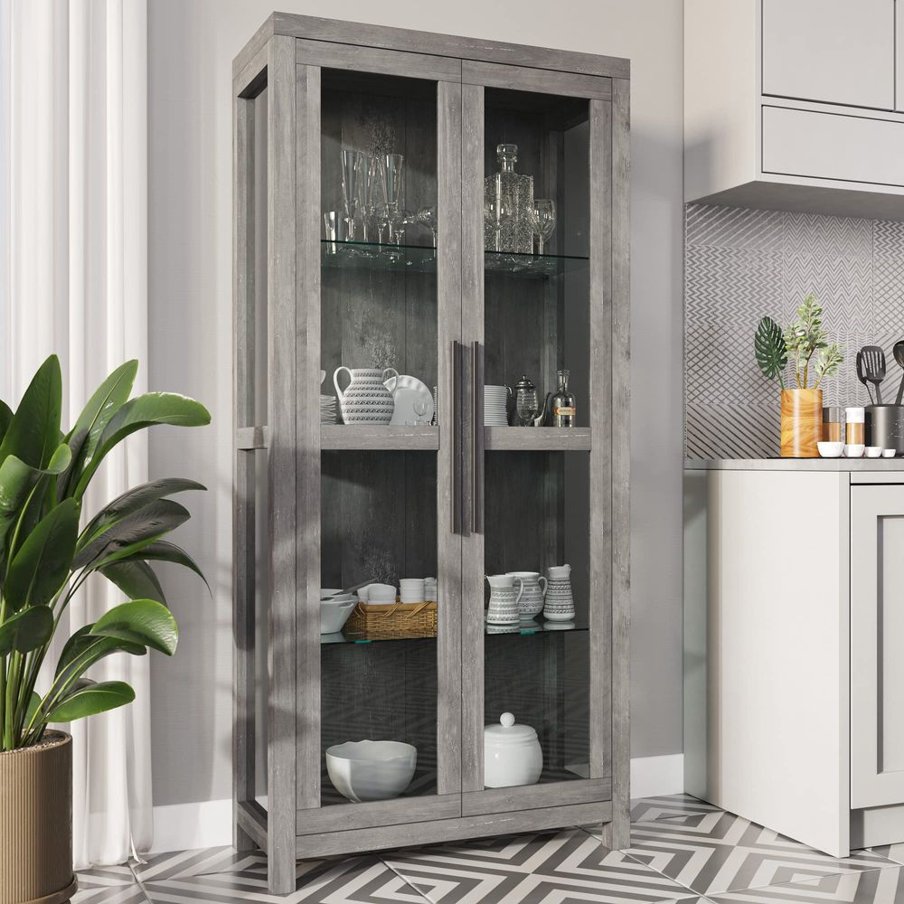 Glass Display Cabinet, Tall Cu - Glass Cabinet Display recension och pris