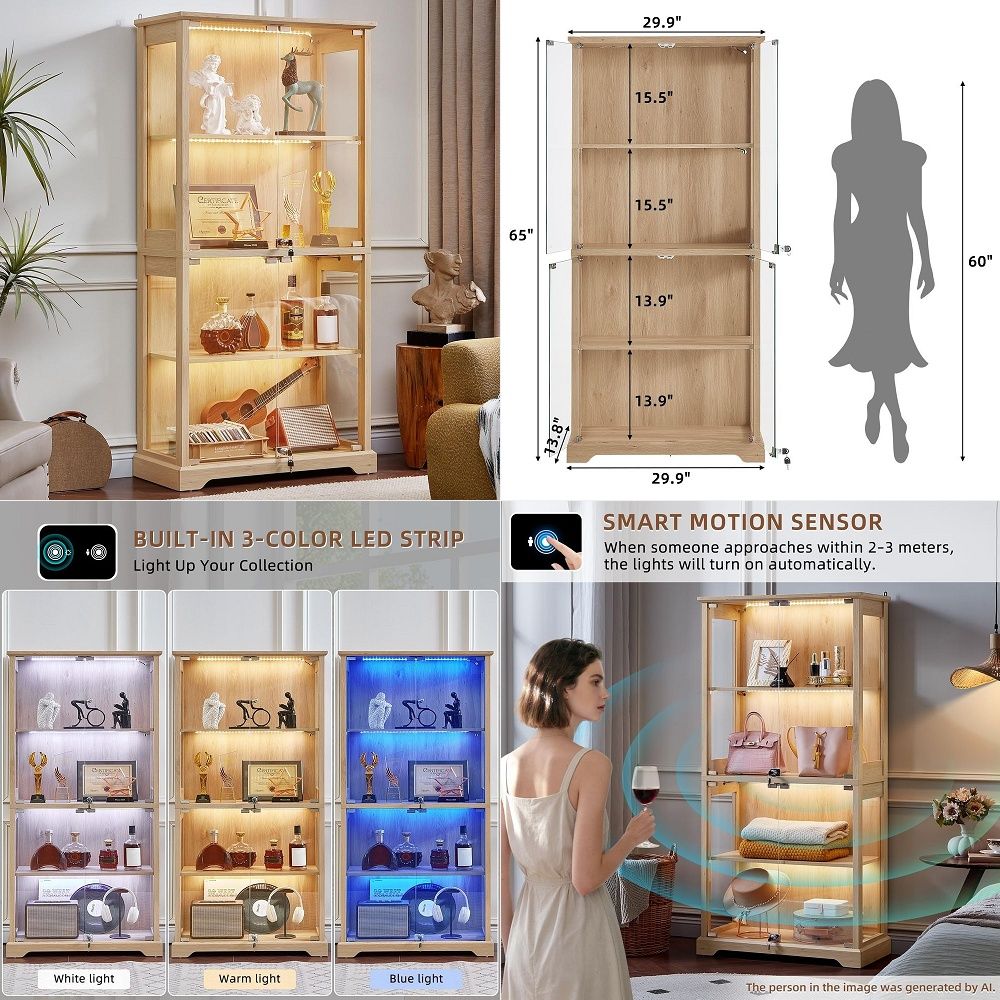 Farmhouse Glass Display Cabine - Glass Cabinet Display recension och pris