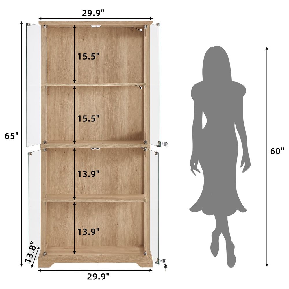 Farmhouse Glass Display Cabine - Glass Cabinet Display recension och pris