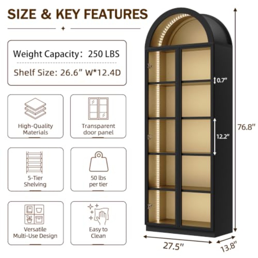 Arch display cabinet for livin - Glass Cabinet Display recension och pris
