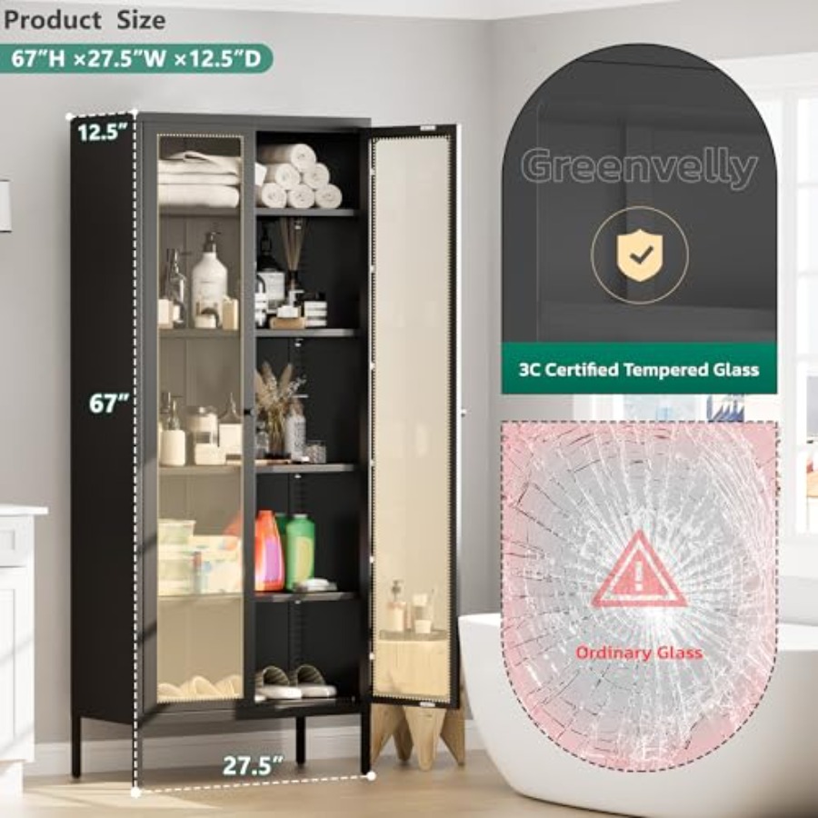 67 Metal Display Cabinet with  - Glass Cabinet Display recension och pris